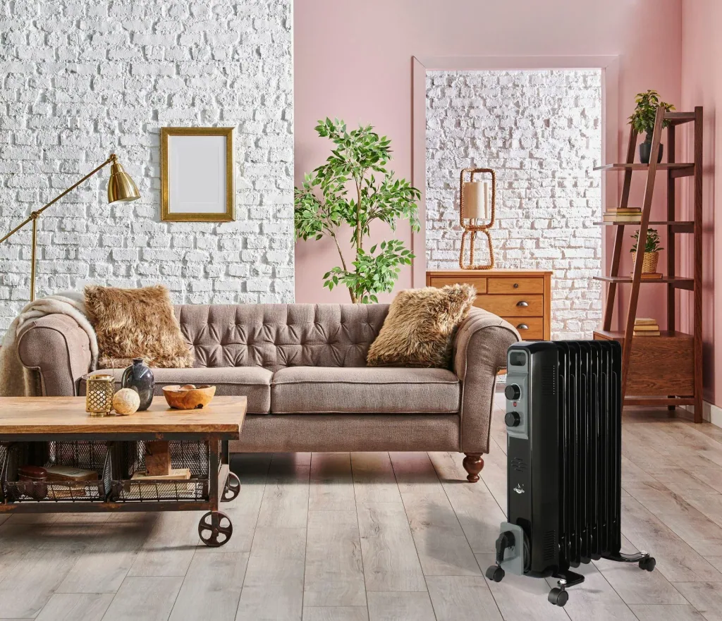 Mobiler Ölradiator, schwarz, 7 Rippen