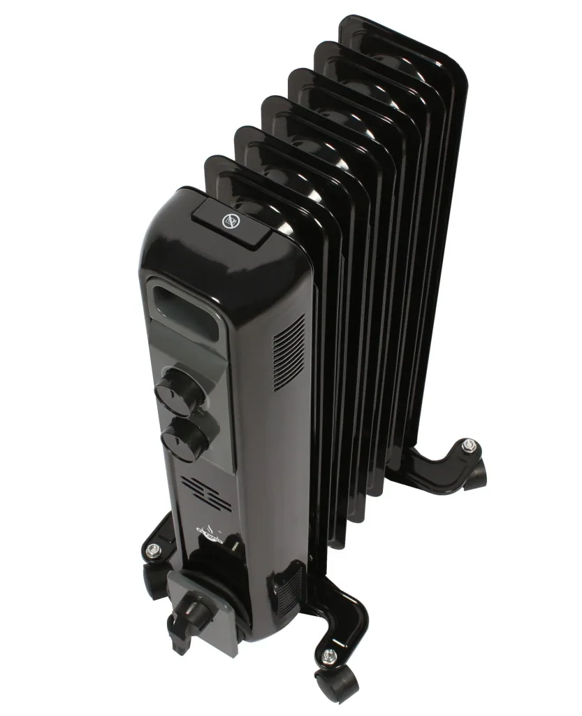Mobiler Ölradiator, schwarz, 7 Rippen