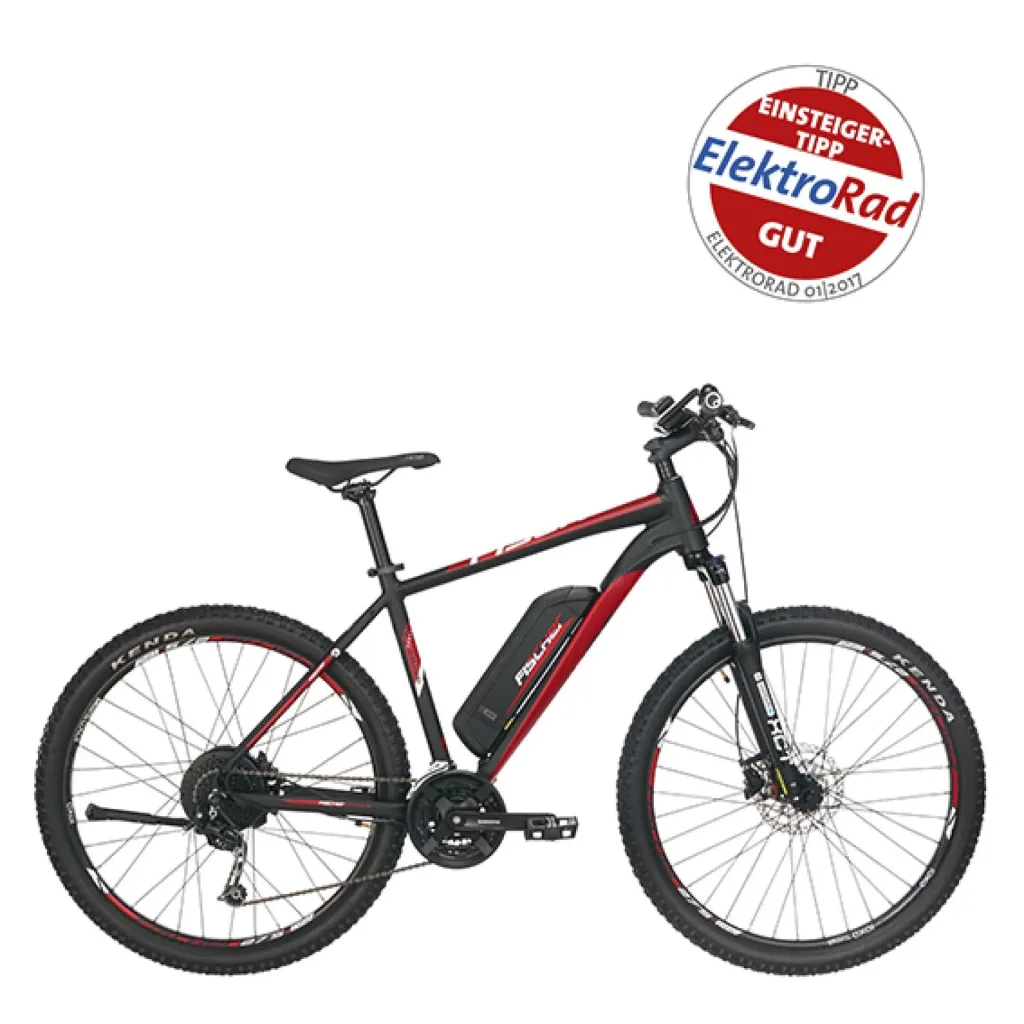 Unisex E-Bike MTB, 27,5 Zoll, Rahmengröße 48cm, 10-Gang Kettenschaltung, schwarz matt, MONTIS EM 1726