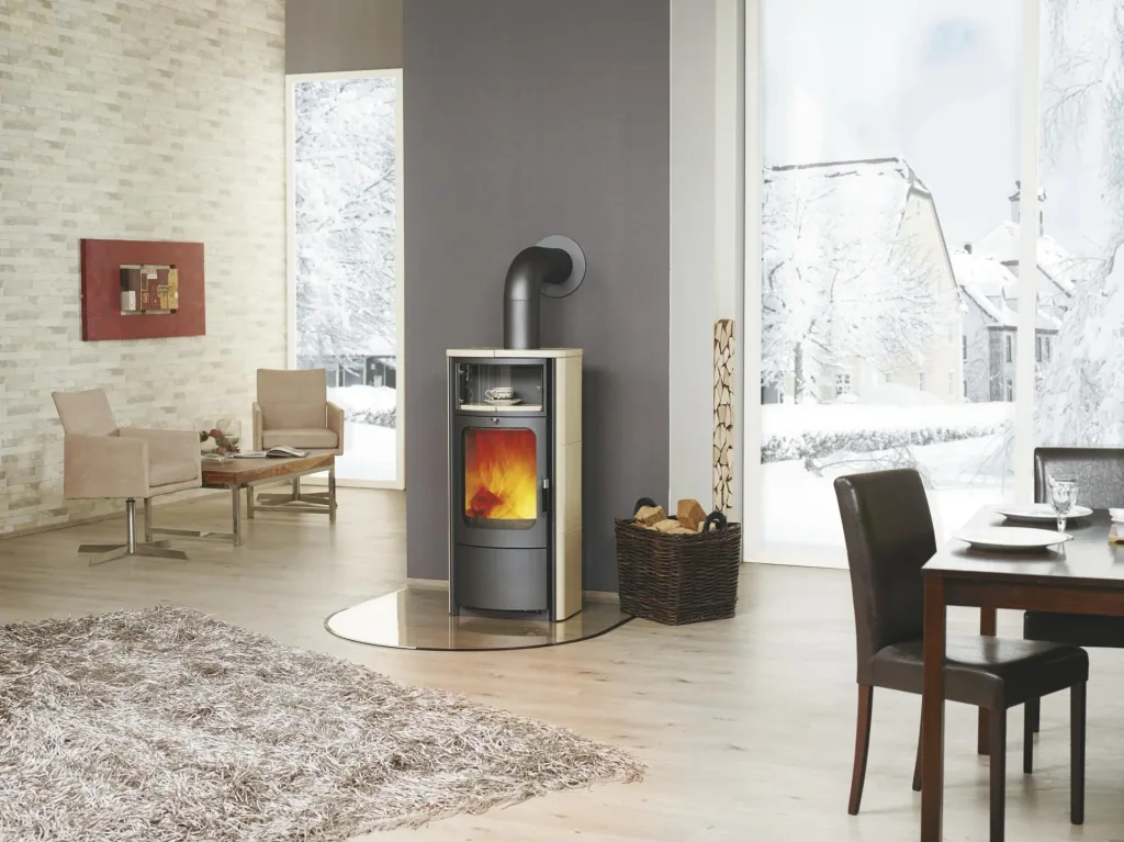 Kaminofen - Opera-B Dauerbrand 5 kW - Kacheln creme