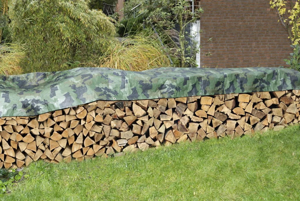 Holzstapelabdeckplane "Camouflage" 1,5 x 6 m