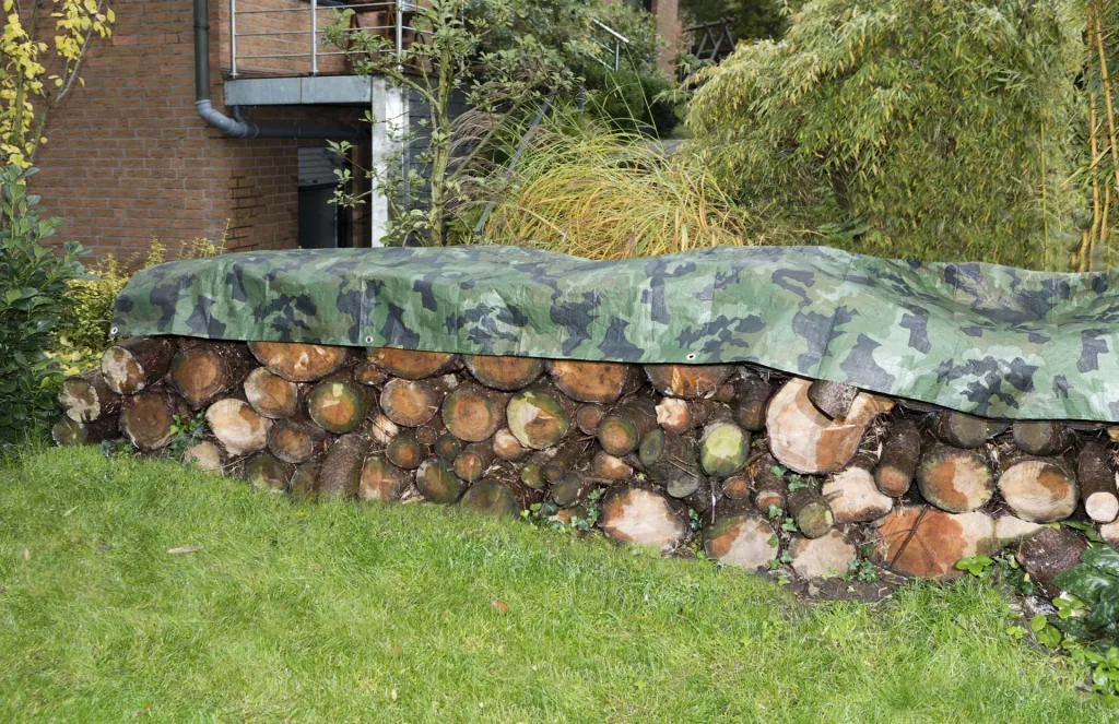 Holzstapelabdeckplane "Camouflage" 1,5 x 6 m