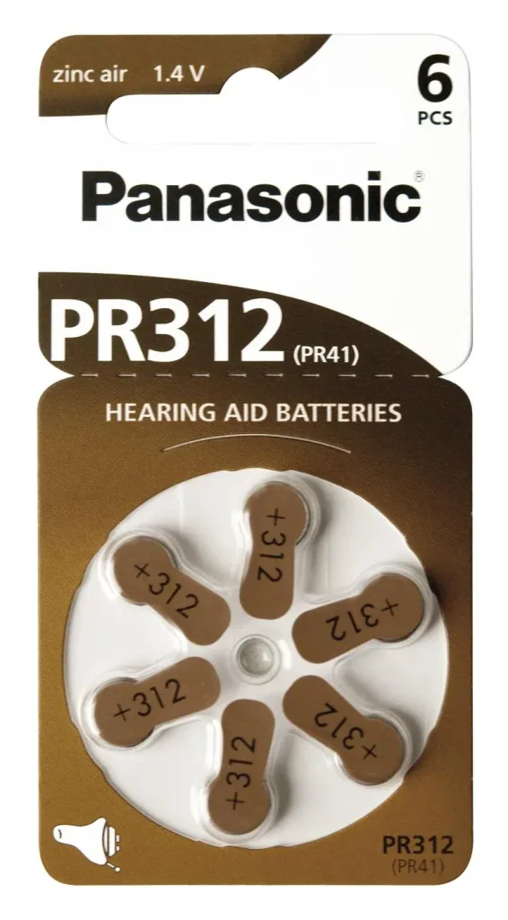 Zink-Luft Hörgerätebatterien BRAUN PR312 - 6 Stück