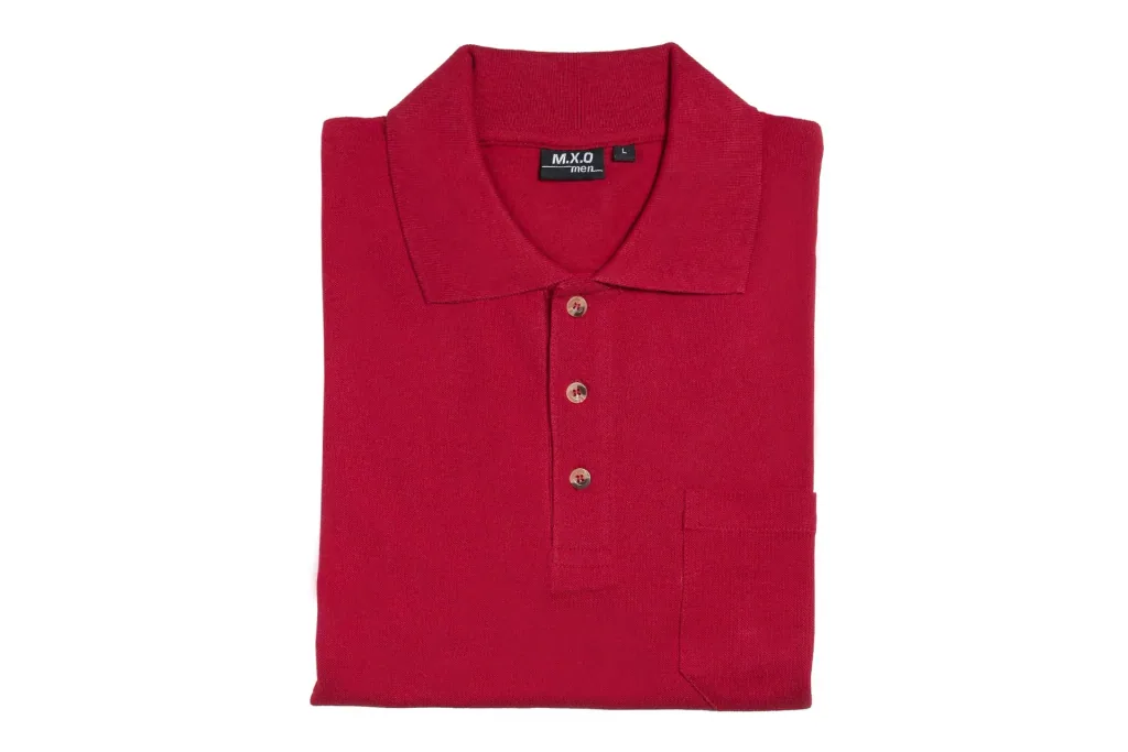 Poloshirt mit Knopfleiste und Brusttasche, Farbe rot, Gr.4XL