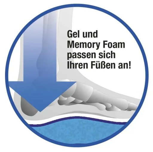 Komfort-Gel-Slipper, schwarz, Größe 37/38