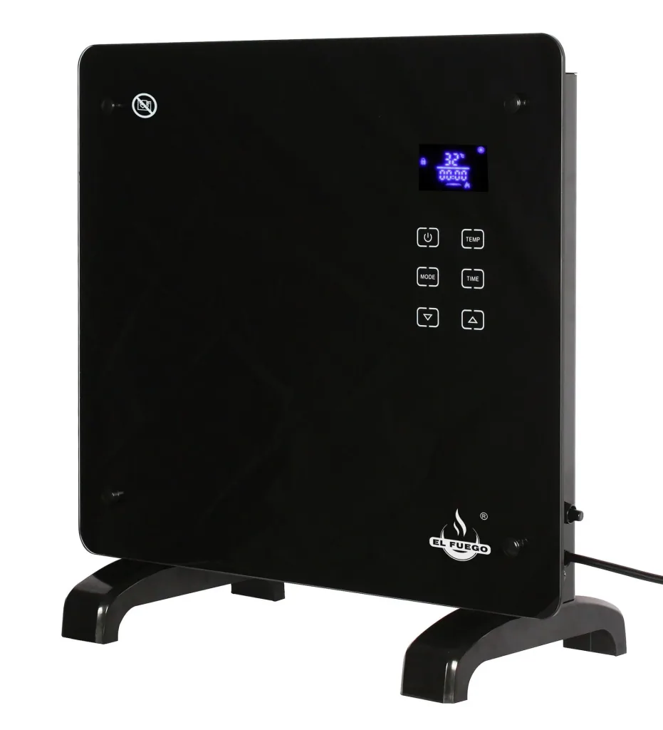 Glaskonvektor, schwarz, 1000 W