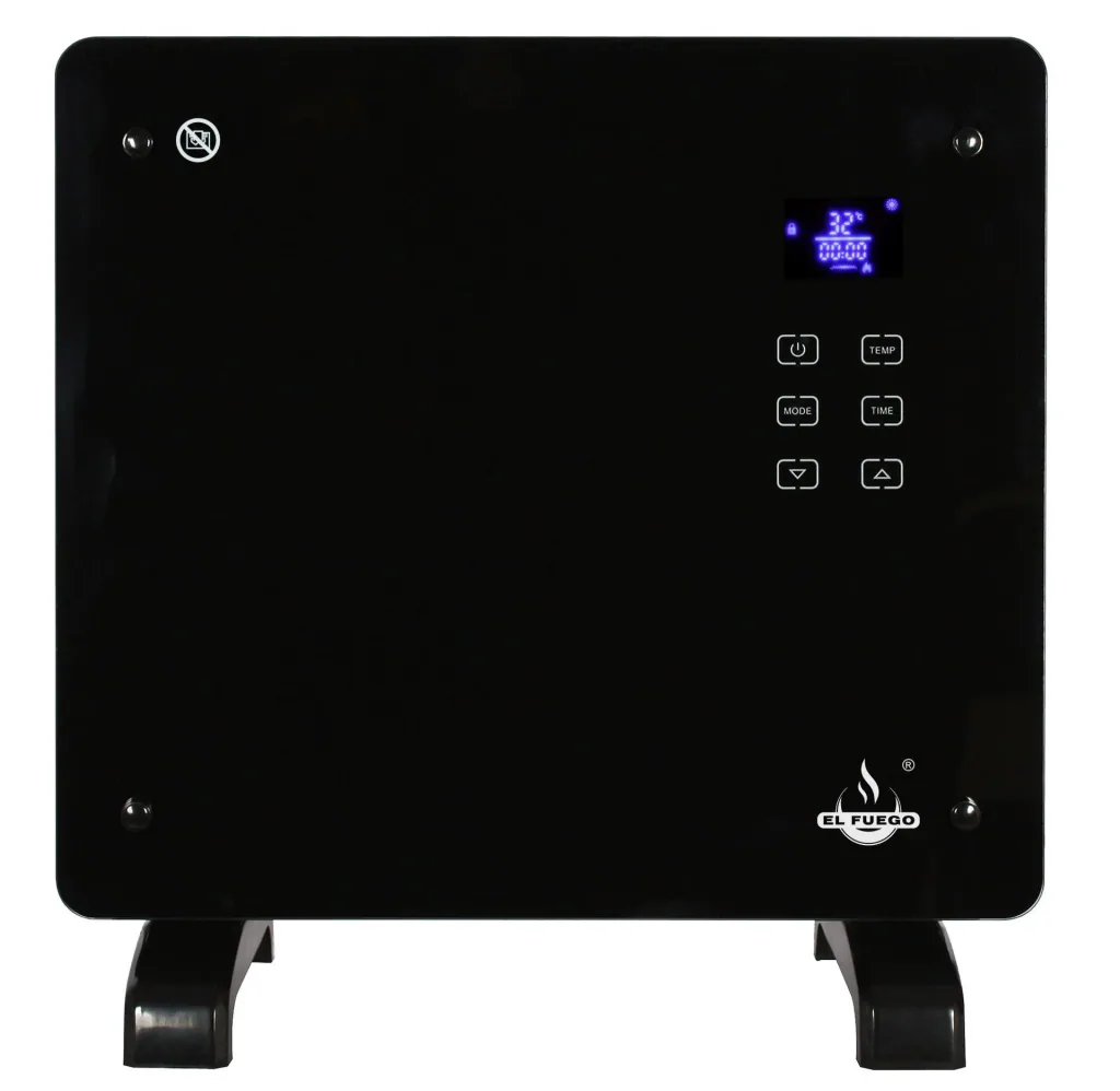 Glaskonvektor, schwarz, 1000 W