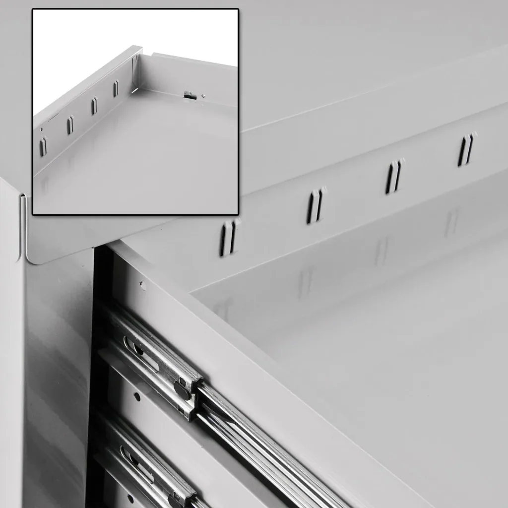 Schubladenschrank / Werkzeugschrank mammut, 5 Schubladen, RAL7035