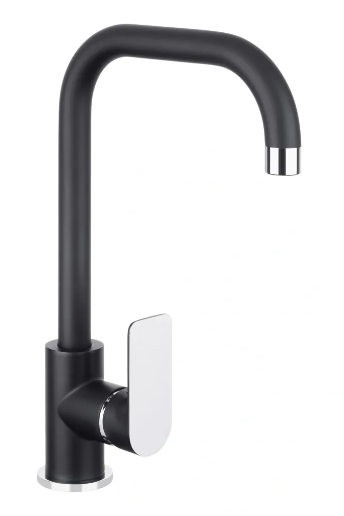 NOIR ROUND Spültisch-Einheblmischer, schwarz/chrom
