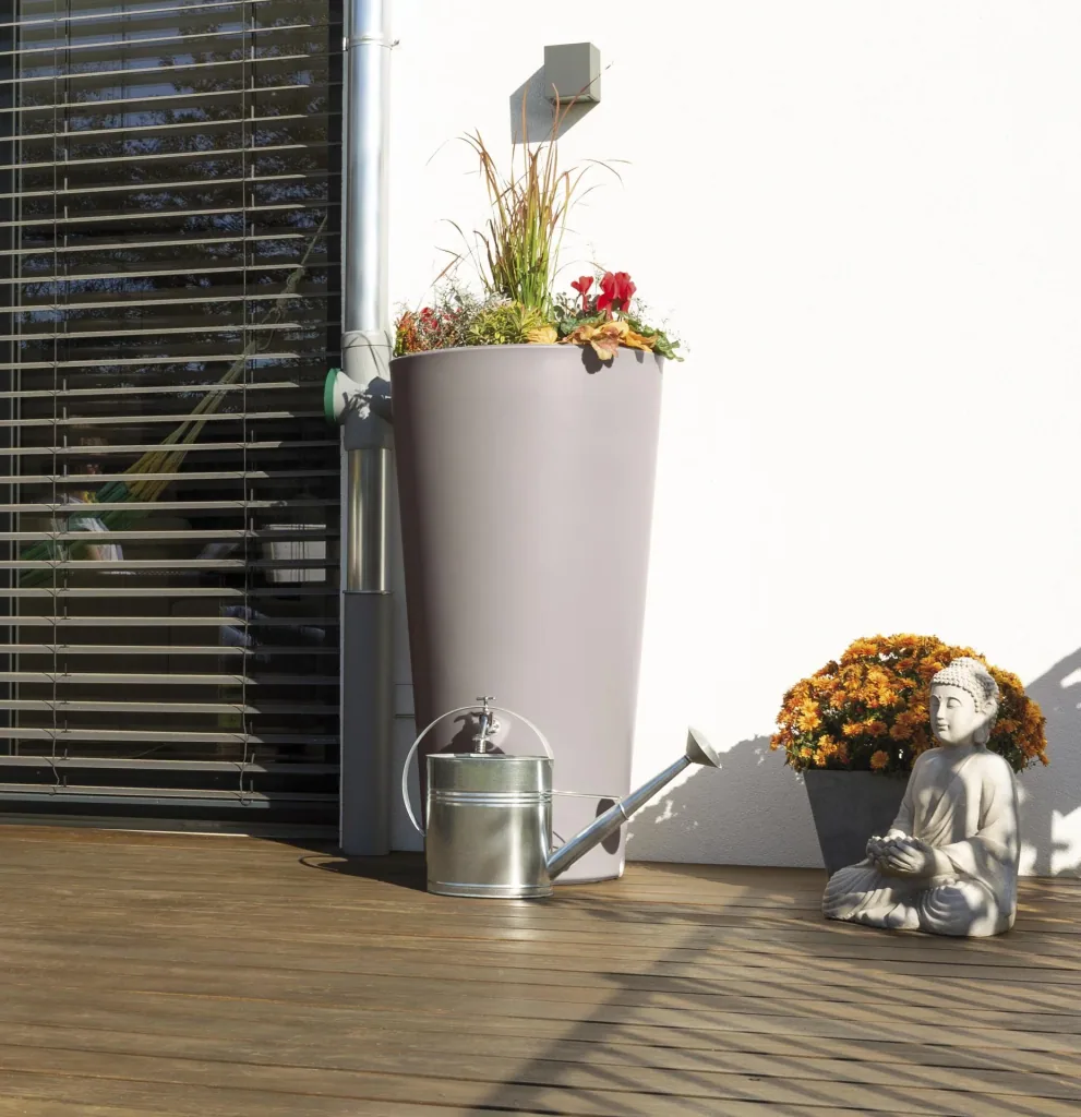 Regenspeicher "Rainbowl Flower" 150 L taupe