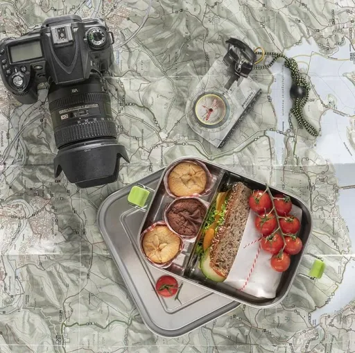 Hochwertige langlebige Edelstahl Lunchbox/Brotdose 1,4L inklusive Trennwand / auslaufsichere Frischhaltedose / Bento Box