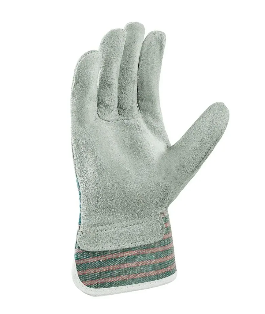 Rindkernspaltleder-Handschuh Taunus grün/ rot Gr. 11