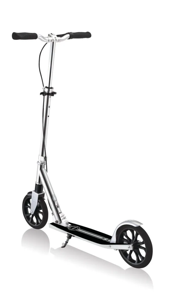 NL 205 Deluxe Tretroller, 205 mm, ABEC 7, Handbremse, höhenverstellbar, Frontfederung, Klappmechanismus, silber