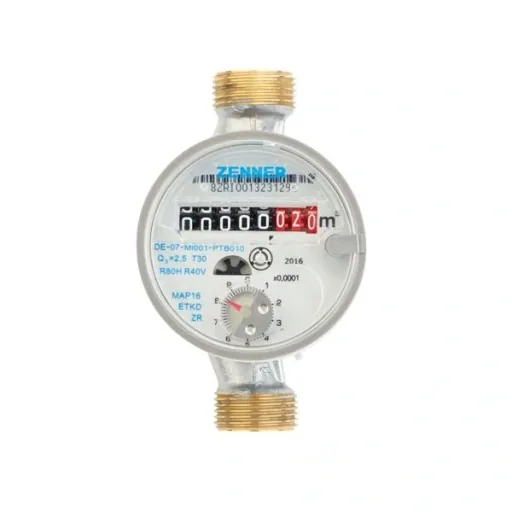 Einstrahl Wohnungswasserzähler für Kaltwasser QN 1,5/ R 1/2 "/ 80 mm