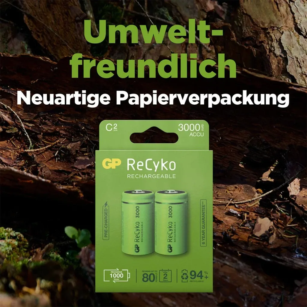 ReCyko Baby C NiMH Akkus mit 3000 mAh, 1,2V - 2 Stück