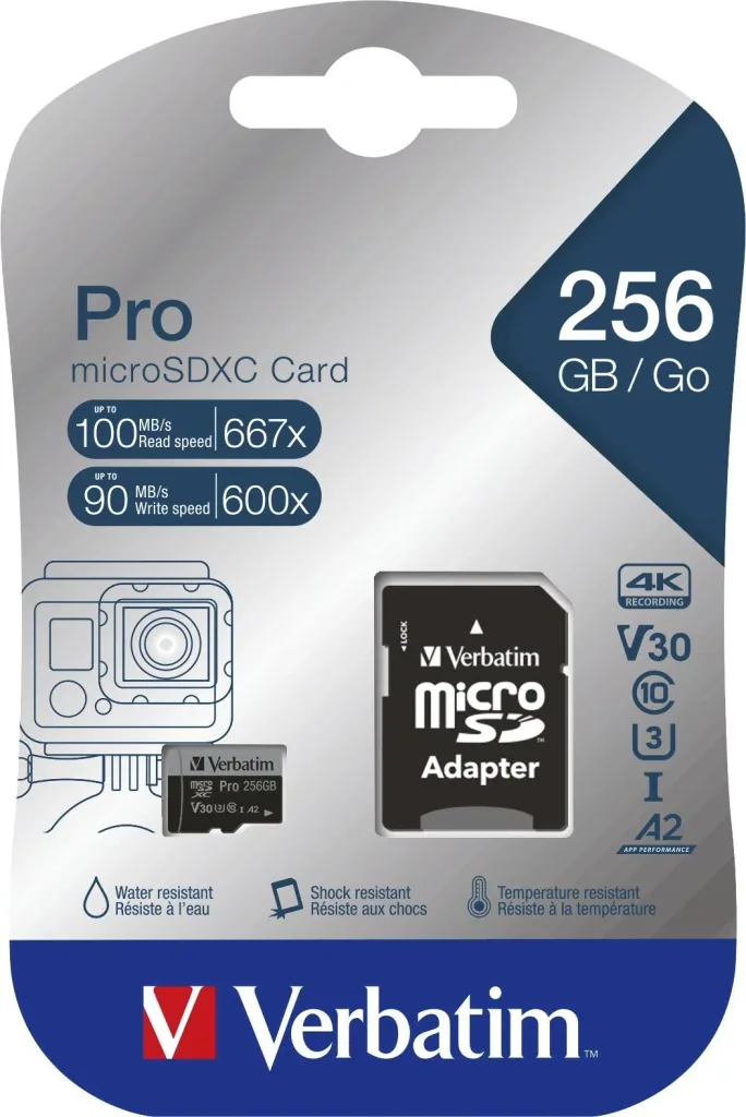 256 GB microSDXC Speicherkarte mit SD Karten-Adapter, U3, UHS-I