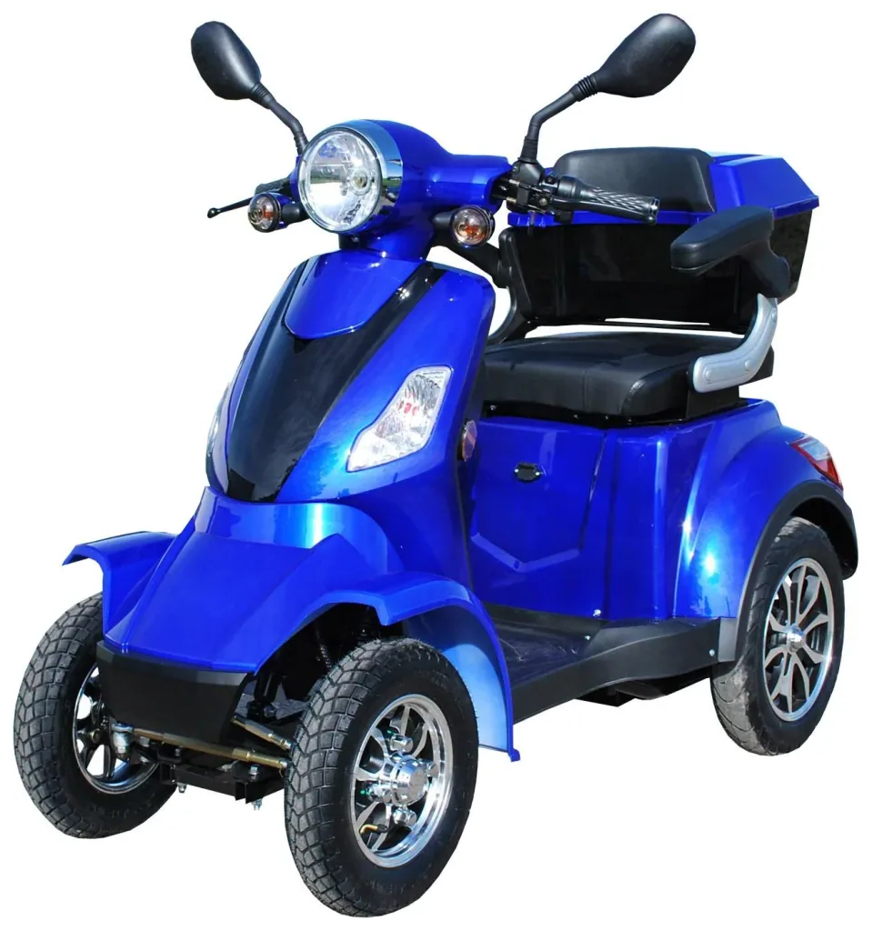 E-Scooter 4 Räder blau - 20 Ah Li-Io Akku - 25 km/h - Seniorenmobil