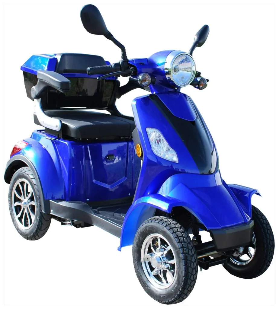 E-Scooter 4 Räder blau - 20 Ah Li-Io Akku - 25 km/h - Seniorenmobil
