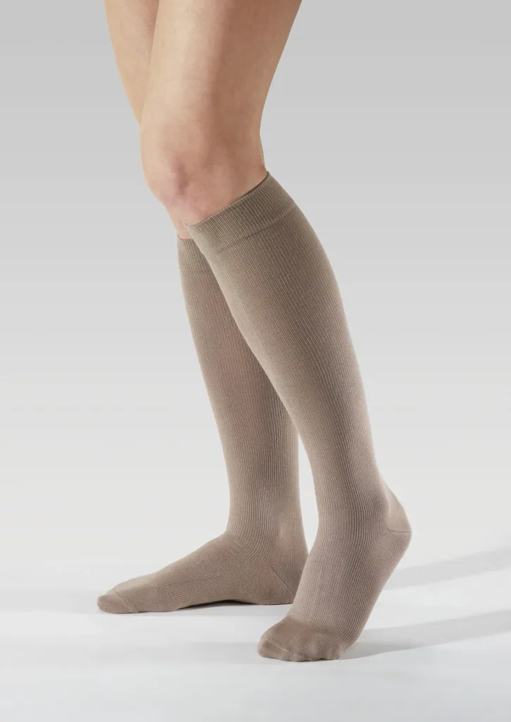 Stützstrümpfe, Baumwolle, 2 Paar, Größe XXL (45-47), Beige