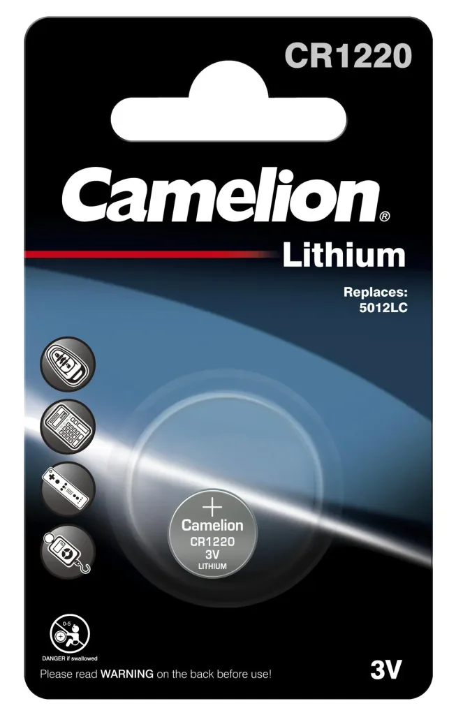 Lithium Knopfzelle CR1220, 3V - 1 Stück
