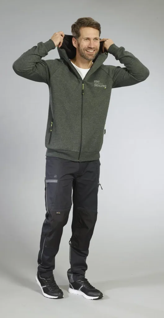 Sweatjacke mit Kapuze, Farbe grün/schwarz, Gr.M