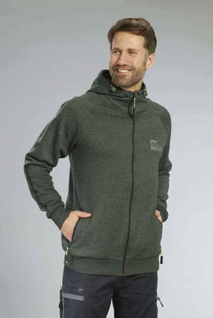 Sweatjacke mit Kapuze, Farbe grün/schwarz, Gr.M