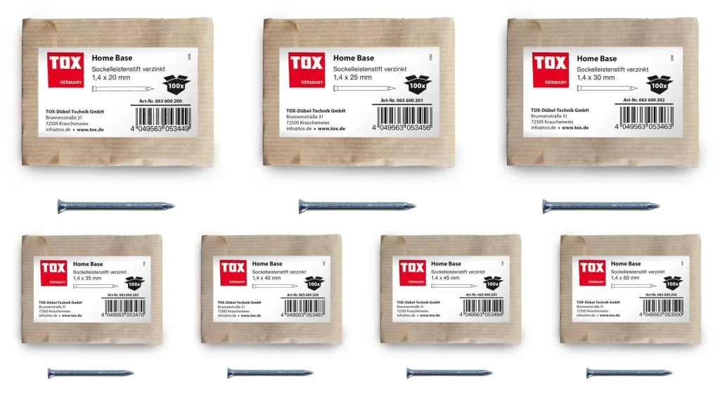 Sockelleistenstifte Home Base 1,4 x 40 mm verzinkt, 100 Stück