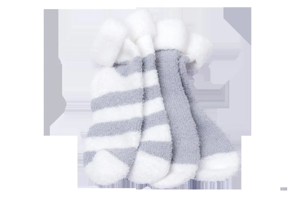 Kuschelsocke für Damen, Farbe grau/wollweiß, Gr.35/38