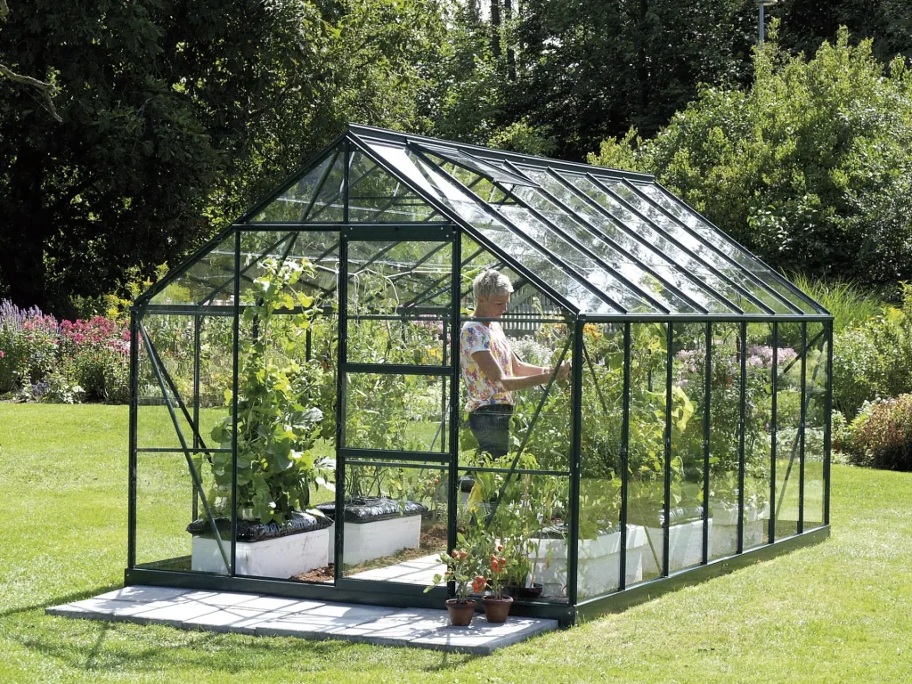 Gewächshaus Merkur 11500 ESG 3 mm, Farbe smaragd
