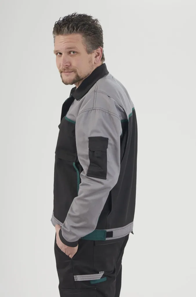 Blousonjacke, Farbe schwarz/grau/grün, Gr. 60