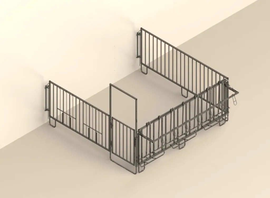 Modulare Zaunaufstallung, Einzelset für 5er Kälbergruppe