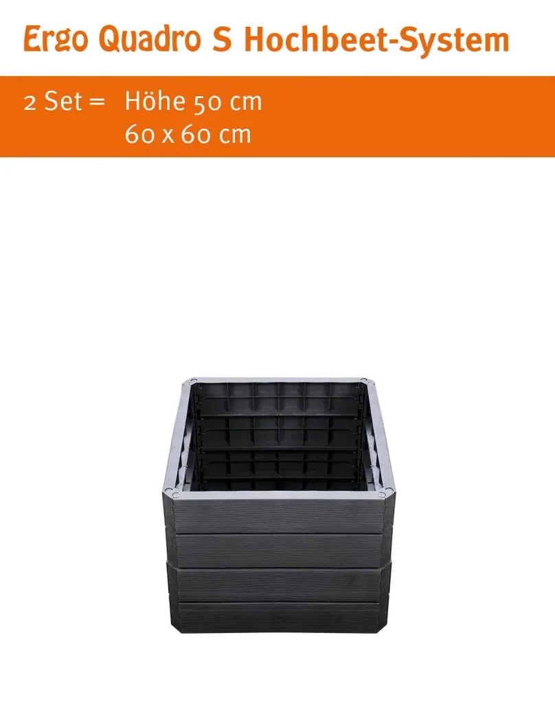 Ergo Quadro S Hochbeetsystem anthrazit, Höhe: 25 cm, 60 x 60 cm