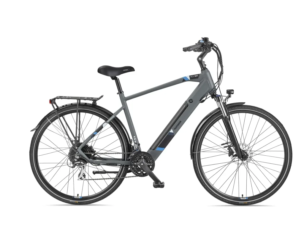 Herren Alu Trekking E-Bike, 28 Zoll, Rahmenhöhe 50 cm, 24-Gang Kettenschaltung, grau, XC941 Expedition