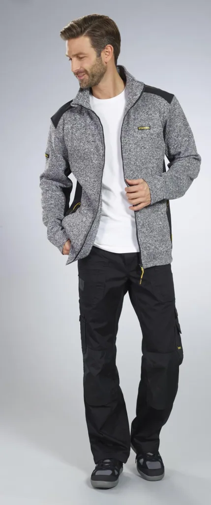 Strickfleecejacke, Farbe grau, Gr.M