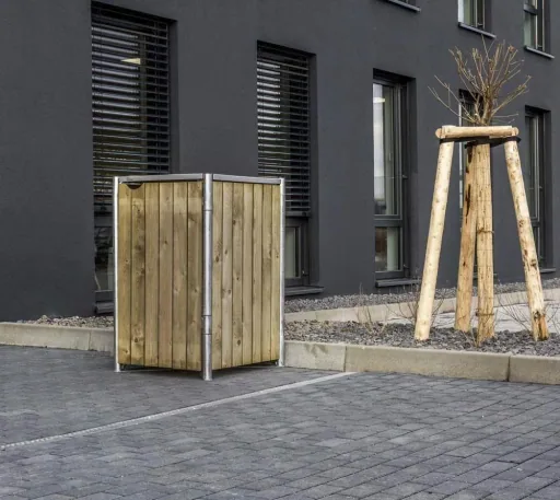 Mülltonnenbox 240 l, Holz, natur, 1er