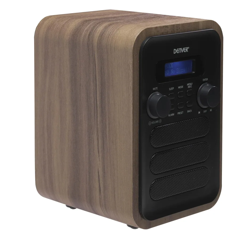 Radio mit elegantem Holz Design und Bluetooth Funktion, grau