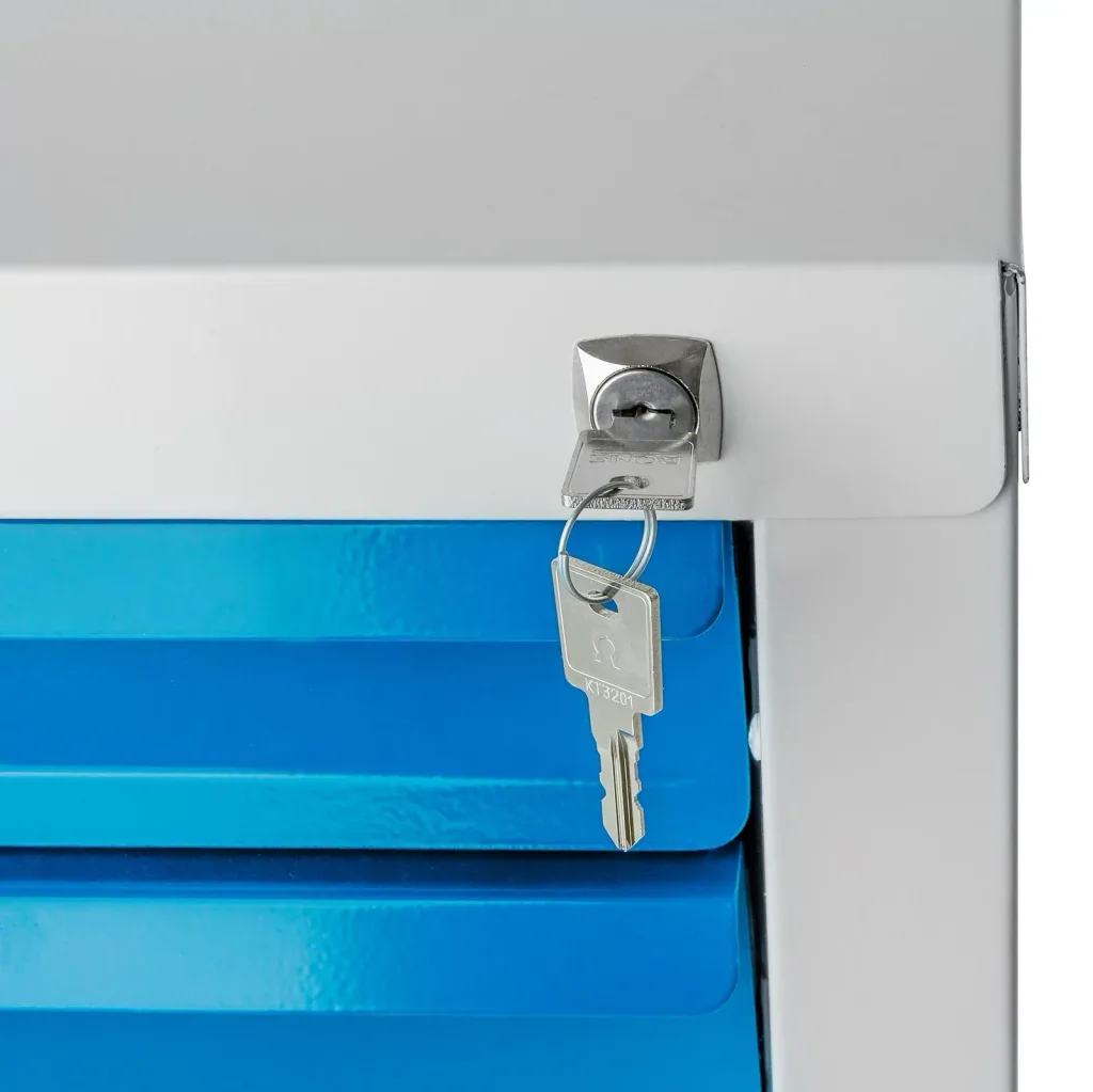 Schubladenschrank / Werkzeugschrank mammut, 5 Schubladen, RAL7035 / 5012