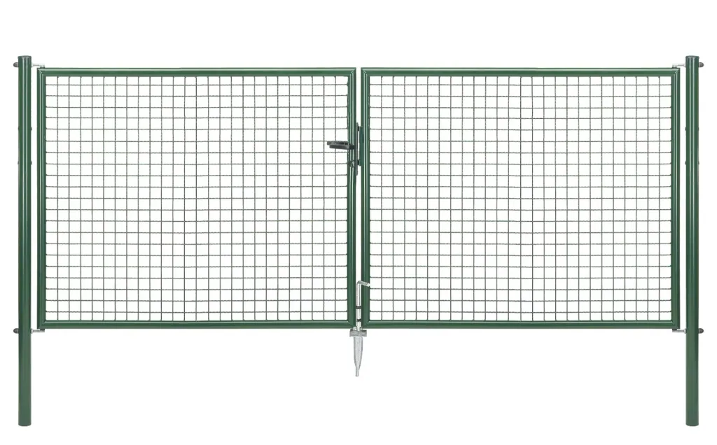 Doppeltor-Set Wellengitter inkl. Pfosten 3 x 1,25 m grün