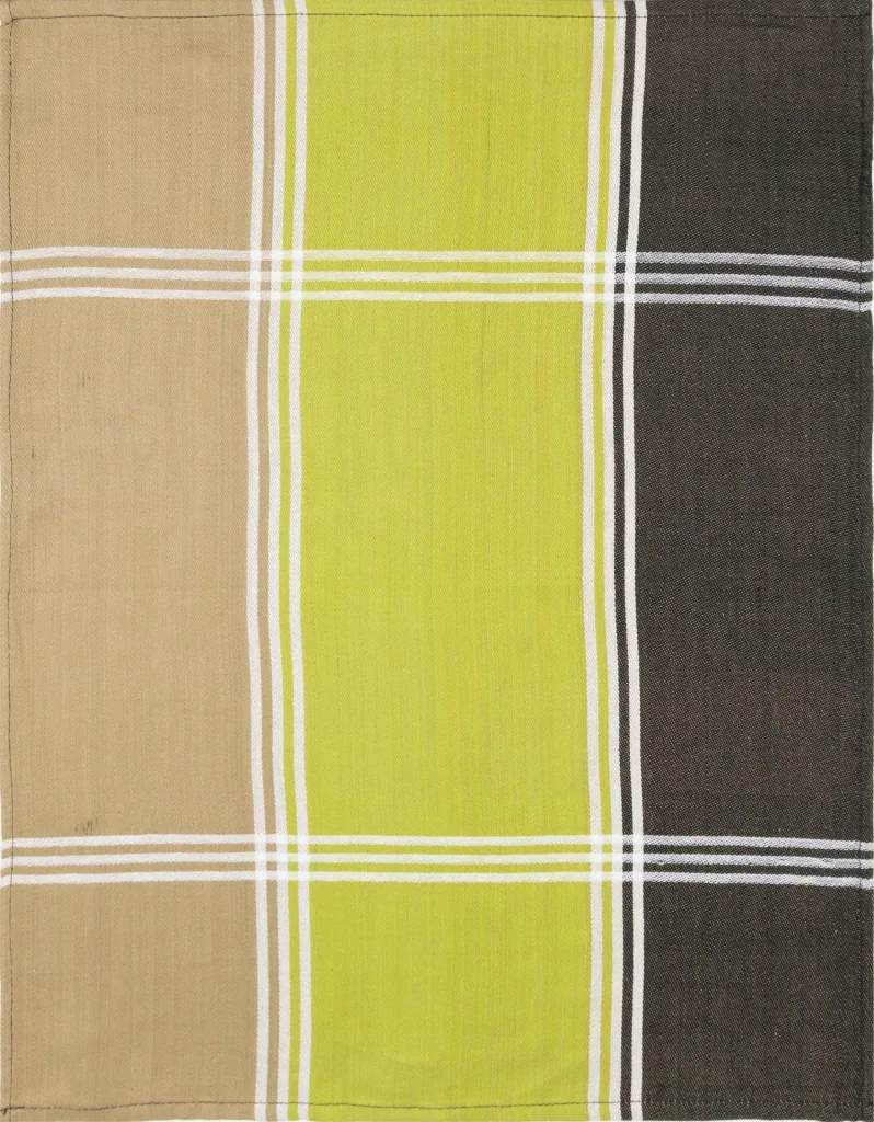 Geschirrtücher, Banderole, Grün-Sand-Schwarz kariert, 50 x 70 cm, 3er