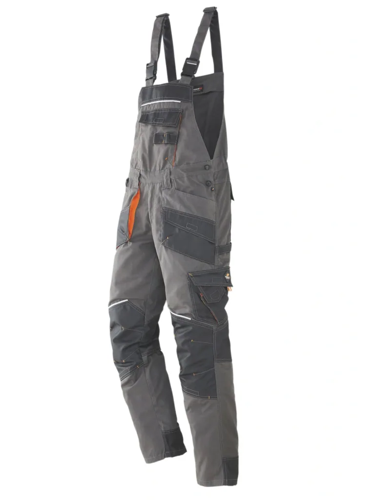 Latzhose, Farbe grau/schwarz, Gr.56