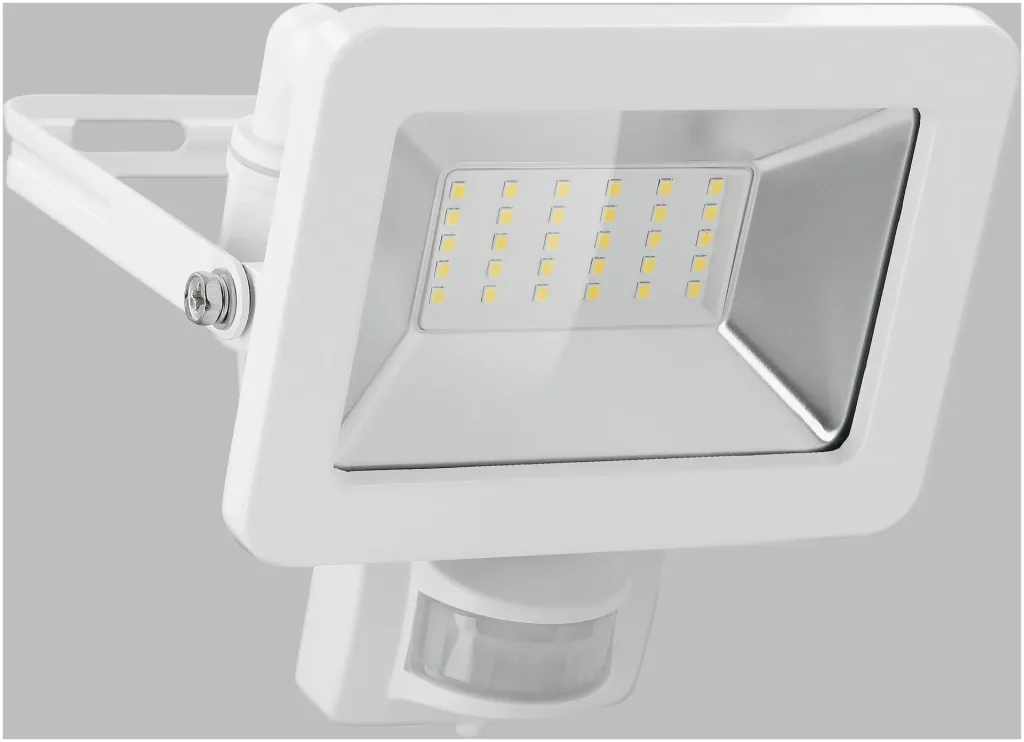 LED Außenstrahler mit Bewegungsmelder Weiß, 30 Watt - 2550 Lumen