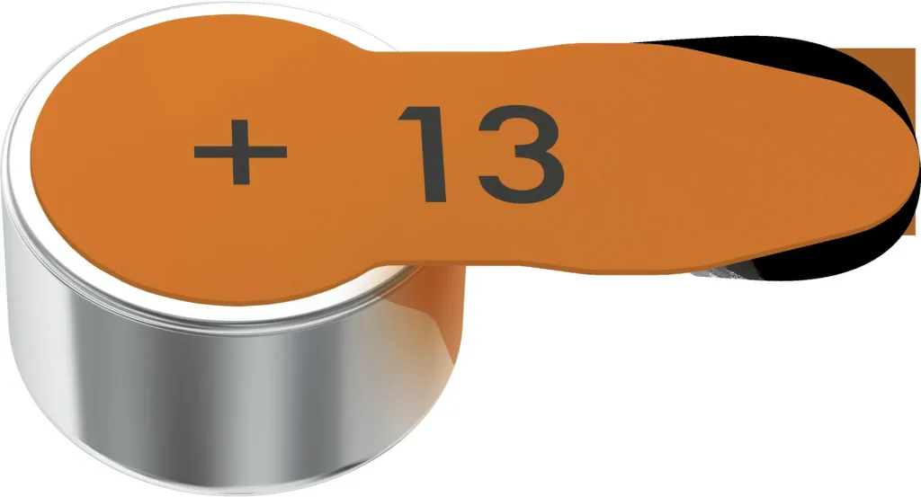 Batterien für Hörgeräte Zink-Luft 13 (PR48), 6er Set - ORANGE