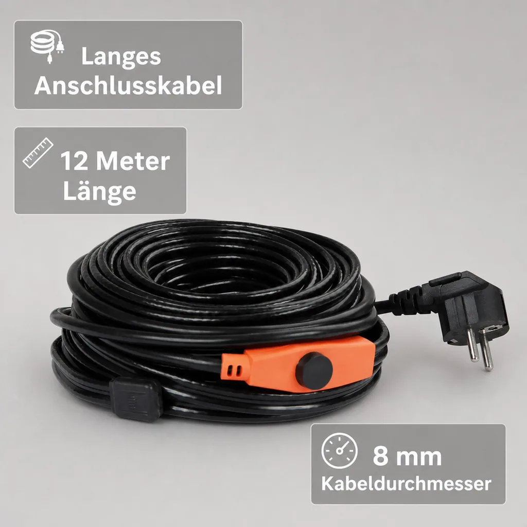 Frostschutz Heizleitung, 12 m, 192 Watt