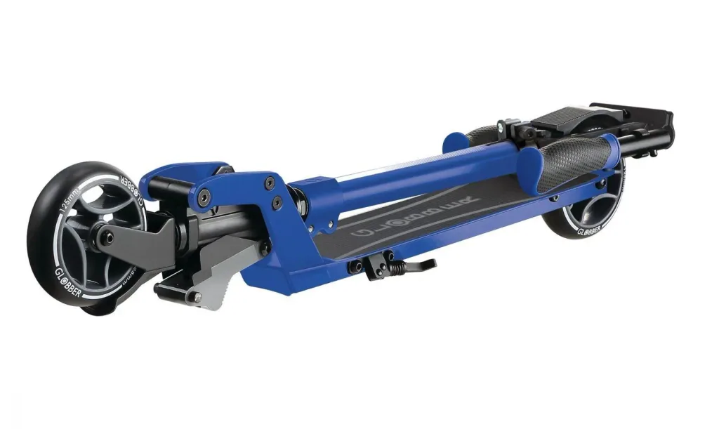 ONE K 125 Tretroller, 125 mm extra breit, ABEC 7, höhenverstellbar, Klappmechanismus, blau