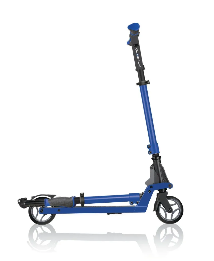 ONE K 125 Tretroller, 125 mm extra breit, ABEC 7, höhenverstellbar, Klappmechanismus, blau