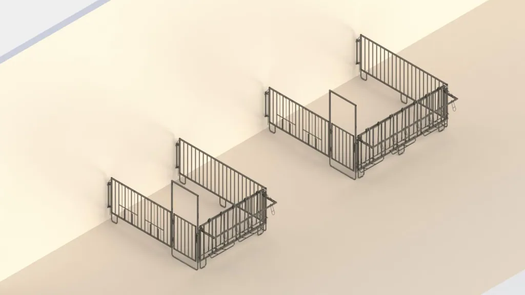 Modulare Zaunaufstallung, Doppelset für 3er Kälbergruppe
