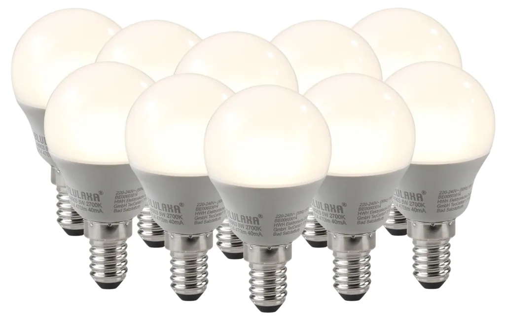 LED Lampe in Mini Globe Form 5W, E14, 470lm, warmweiß - 10 Stück