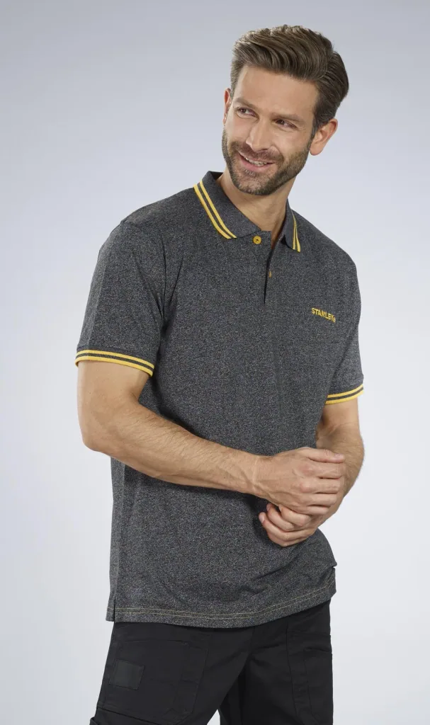 Poloshirt, Farbe schwarz/melange, Gr.M