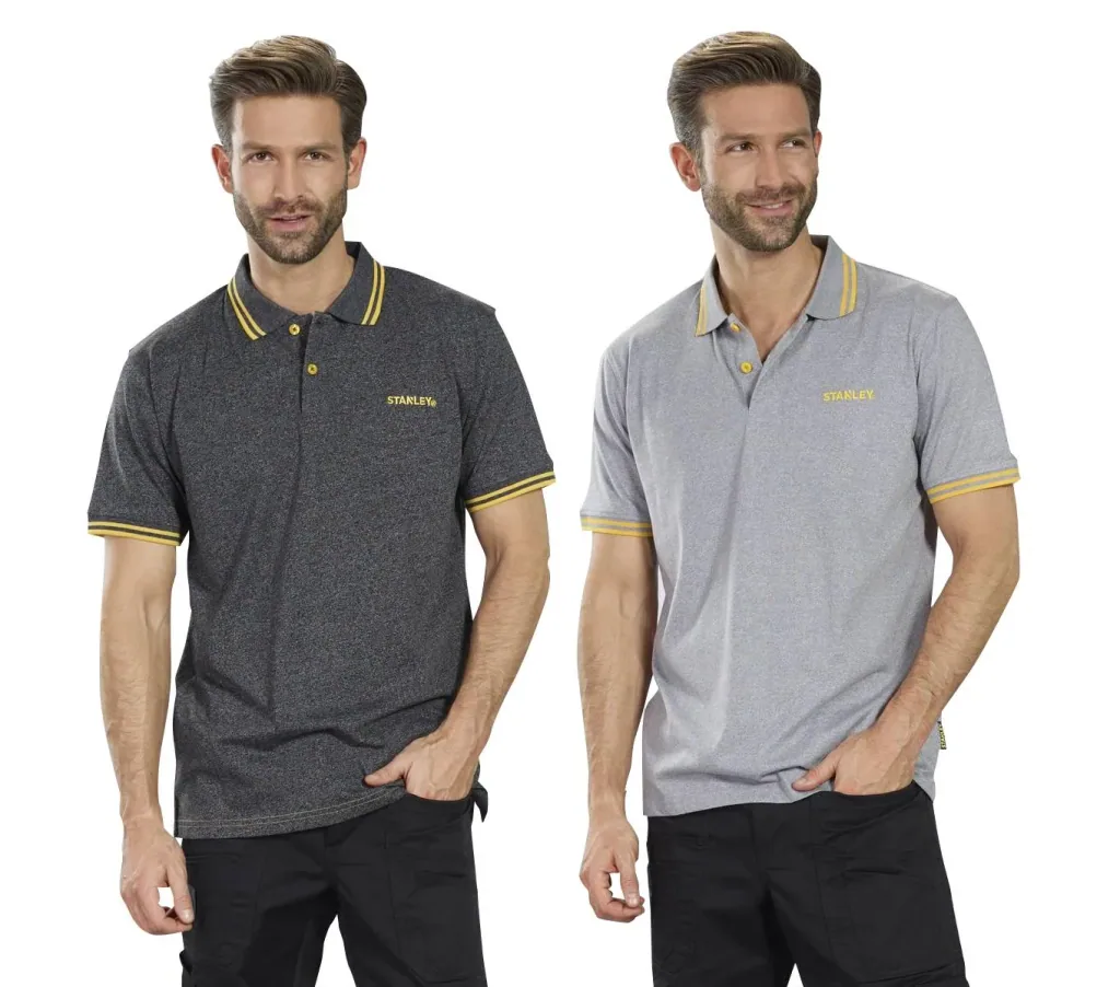 Poloshirt, Farbe schwarz/melange, Gr.M