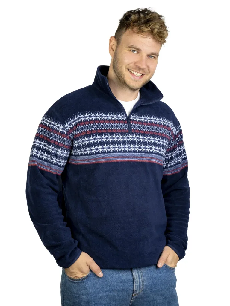 Stehbundshirt aus Fleece, Farbe marine, Gr.M